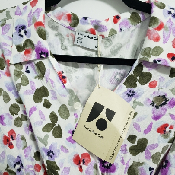 FRANK & OAK Floral Printed Wrap Top Blouse - Picture 9 of 13